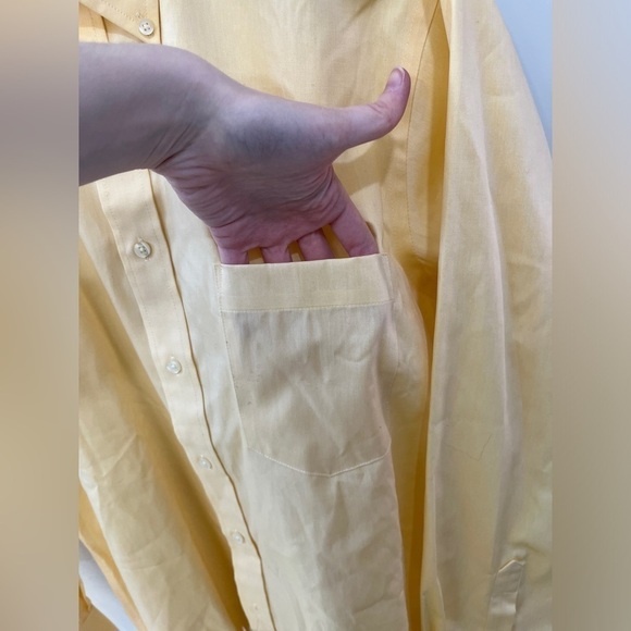 NWT Chaps Pastel yellow button down shirt 16.5 inch neck - Picture 5 of 6